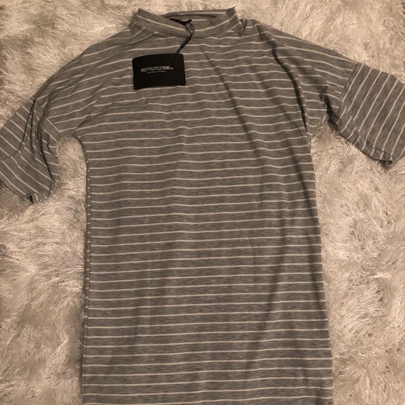 Grey striped oversized t-shirt dress - Picture 1 of 1